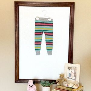 Cherokee EUC 2012 Gray and Mulitcolor Stripe Knit Leggings Size 3T